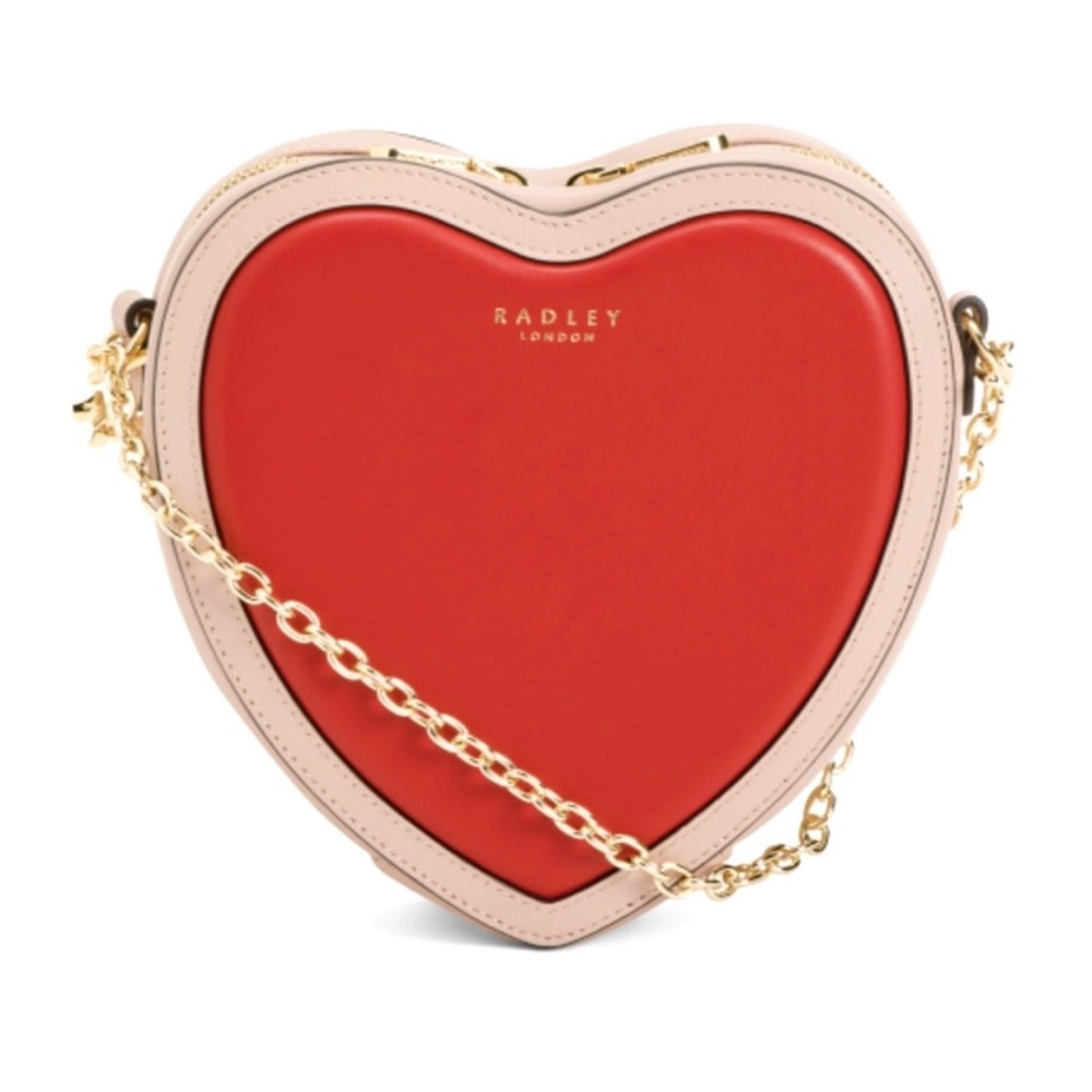 Radley London Red and Baby Pink Heart Crossbody Bag